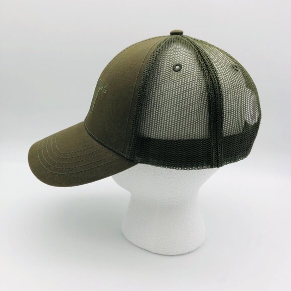 Cat Trucker Cap Olive Green Mesh Snapback One Size - Picture 2 of 5